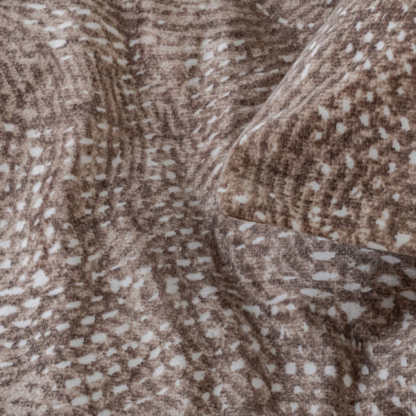 Printed Velvet & Cotton Duvet Cover Set Signature Aria | Brown | Single - 135cm (W) x 200cm (L) - The Bedding & Blankets Store