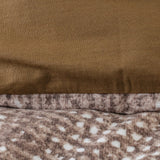 Printed Velvet & Cotton Duvet Cover Set Signature Aria | Brown | Single - 135cm (W) x 200cm (L) - The Bedding & Blankets Store
