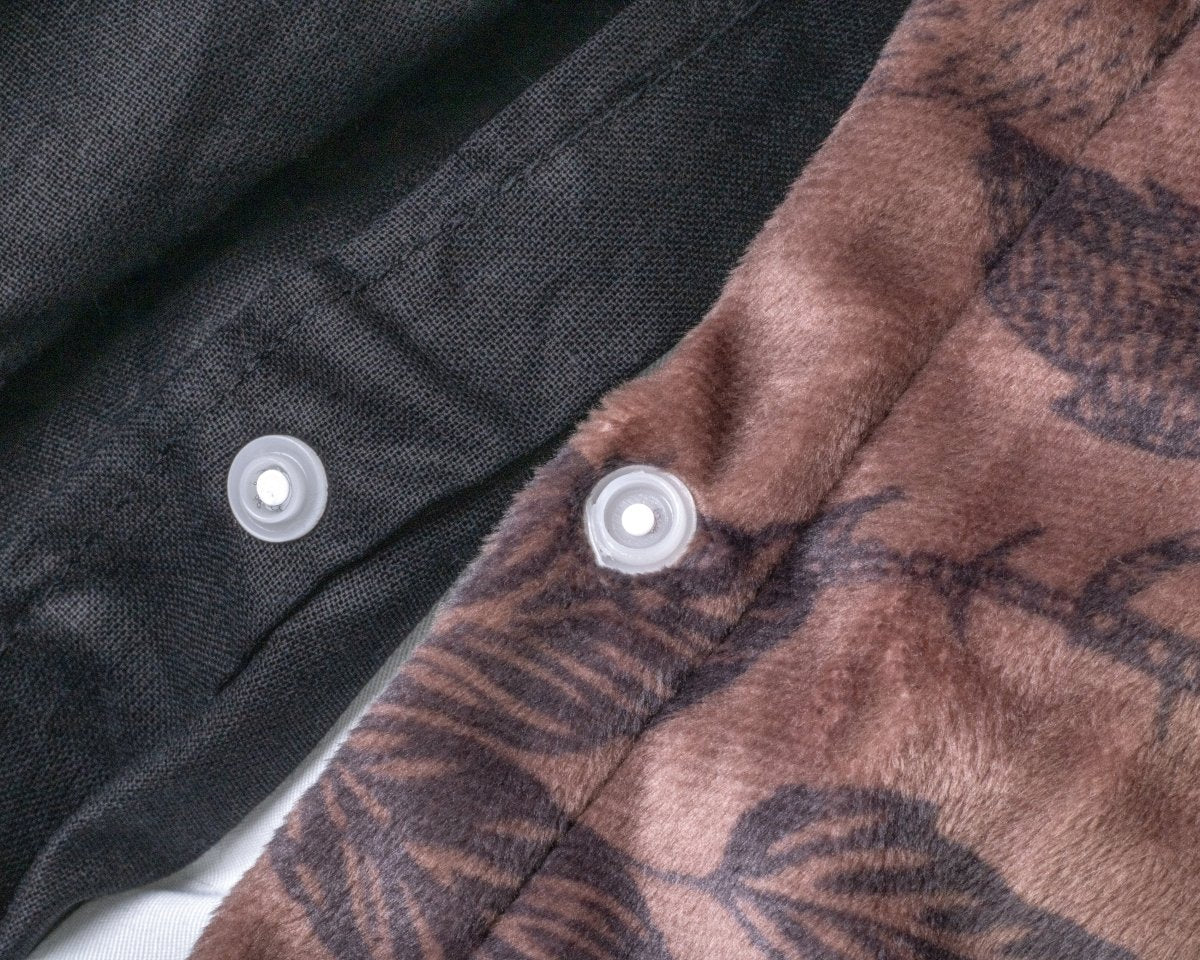 Printed Velvet & Cotton Duvet Cover Set Signature Jonas | Brown | Single - 135cm (W) x 200cm (L) - The Bedding & Blankets Store