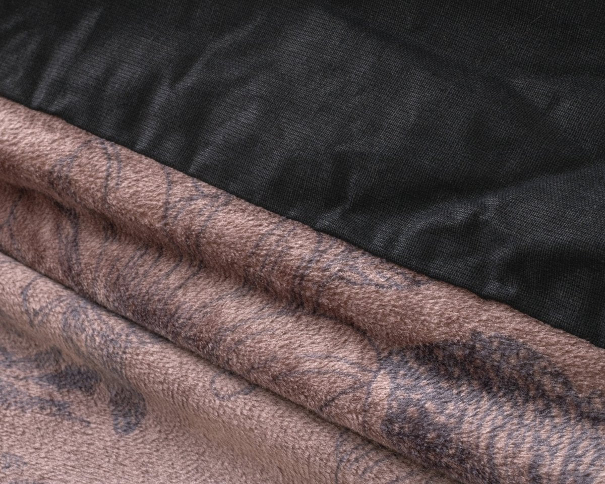 Printed Velvet & Cotton Duvet Cover Set Signature Jonas | Brown | Single - 135cm (W) x 200cm (L) - The Bedding & Blankets Store