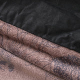 Printed Velvet & Cotton Duvet Cover Set Signature Jonas | Brown | Single - 135cm (W) x 200cm (L) - The Bedding & Blankets Store