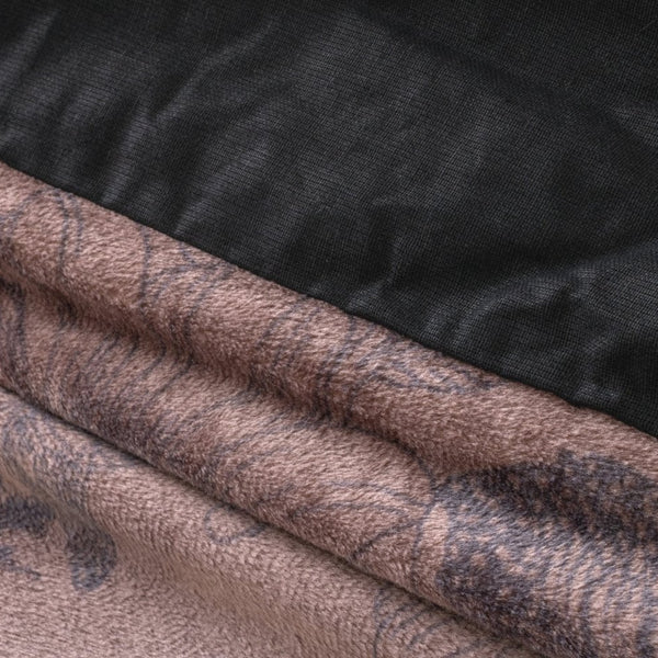Printed Velvet & Cotton Duvet Cover Set Signature Jonas | Brown | Single - 135cm (W) x 200cm (L) - The Bedding & Blankets Store