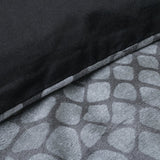 Printed Velvet & Cotton Duvet Cover Set Signature Mente | Grey | Single - 135cm (W) x 200cm (L) - The Bedding & Blankets Store