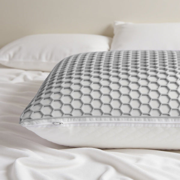 Rebound Memory Foam Pillow with Firm Core Pillow | Grey | 60 x 40 x 13cm - The Bedding & Blankets Store