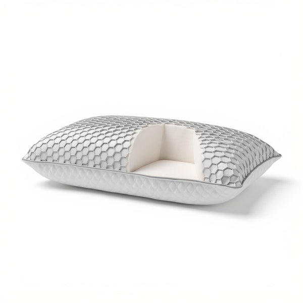 Rebound Memory Foam Pillow with Firm Core Pillow | Grey | 60 x 40 x 13cm - The Bedding & Blankets Store
