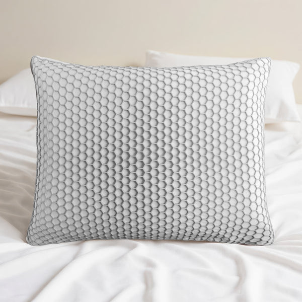 Rebound Memory Foam Pillow with Firm Core Pillow | Grey | 60 x 40 x 13cm - The Bedding & Blankets Store