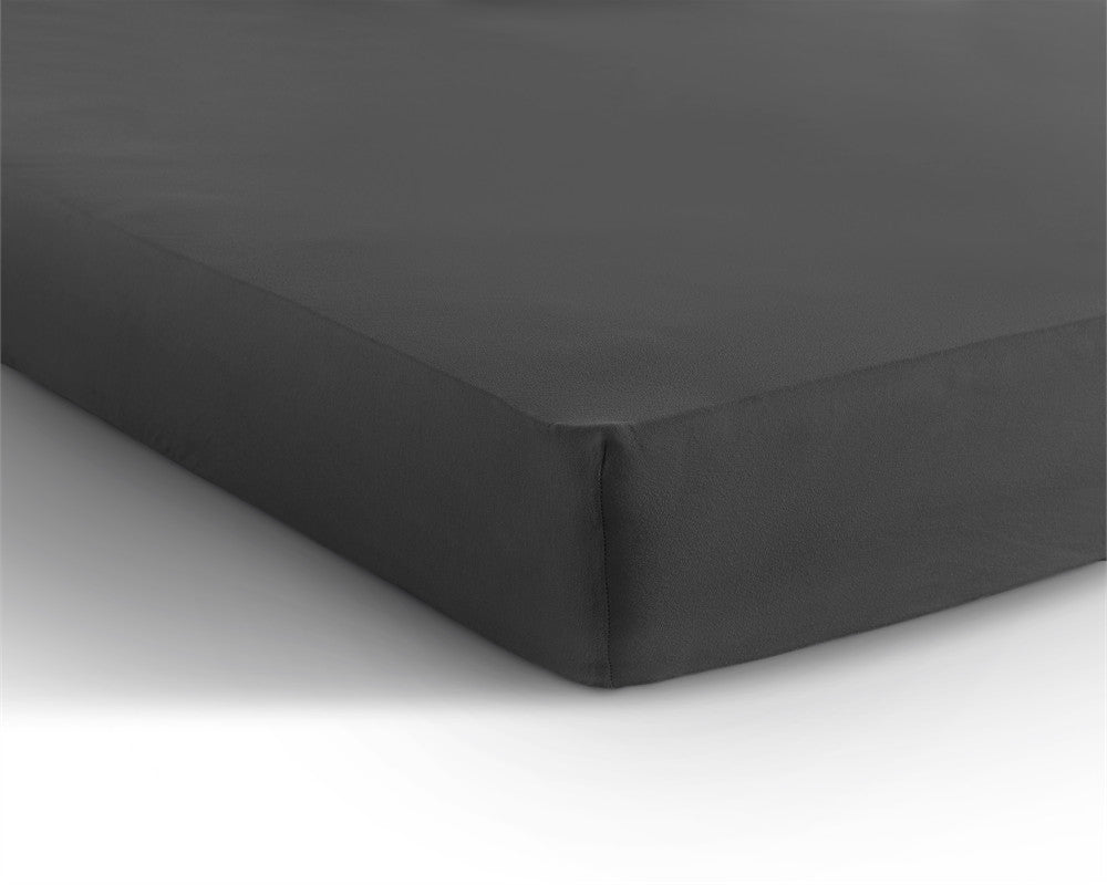 Single Jersey 135 GSM Soft Cotton Fitted Sheet | Anthracite Grey | Single 80/100 x 200cm (L) x 30cm (D) - The Bedding & Blankets Store