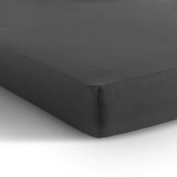 Single Jersey 135 GSM Soft Cotton Fitted Sheet | Anthracite Grey | Single 80/100 x 200cm (L) x 30cm (D) - The Bedding & Blankets Store