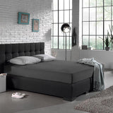 Single Jersey 135 GSM Soft Cotton Fitted Sheet | Anthracite Grey | Single 80/100 x 200cm (L) x 30cm (D) - The Bedding & Blankets Store