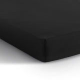 Single Jersey 135 GSM Soft Cotton Fitted Sheet | Black | Single 80/100 x 200cm (L) x 30cm (D) - The Bedding & Blankets Store