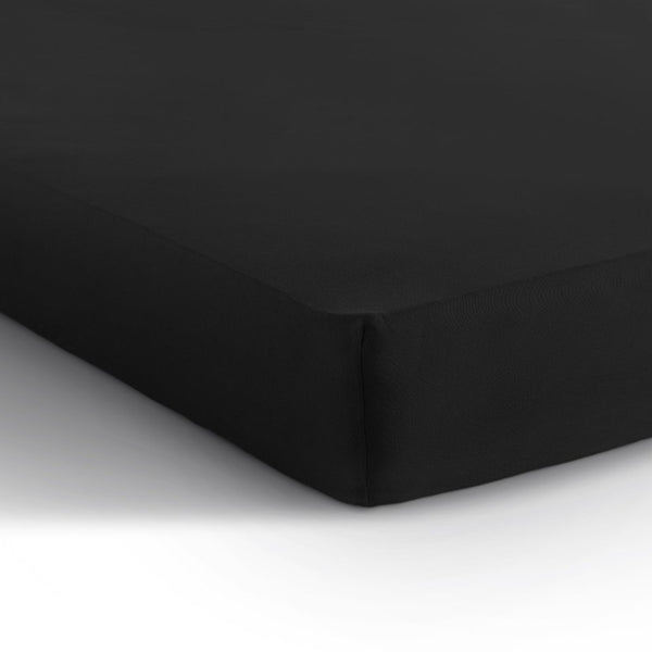 Single Jersey 135 GSM Soft Cotton Fitted Sheet | Black | Single 80/100 x 200cm (L) x 30cm (D) - The Bedding & Blankets Store