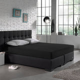 Single Jersey 135 GSM Soft Cotton Fitted Sheet | Black | Single 80/100 x 200cm (L) x 30cm (D) - The Bedding & Blankets Store