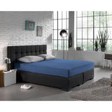 Single Jersey 135 GSM Soft Cotton Fitted Sheet | Blue | Single 80/100 x 200cm (L) x 30cm (D) - The Bedding & Blankets Store