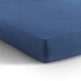 Single Jersey 135 GSM Soft Cotton Fitted Sheet | Blue | Single 80/100 x 200cm (L) x 30cm (D) - The Bedding & Blankets Store