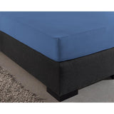 Single Jersey 135 GSM Soft Cotton Fitted Sheet | Blue | Single 80/100 x 200cm (L) x 30cm (D) - The Bedding & Blankets Store