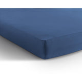 Single Jersey 135 GSM Soft Cotton Fitted Sheet | Blue | Single 80/100 x 200cm (L) x 30cm (D) - The Bedding & Blankets Store