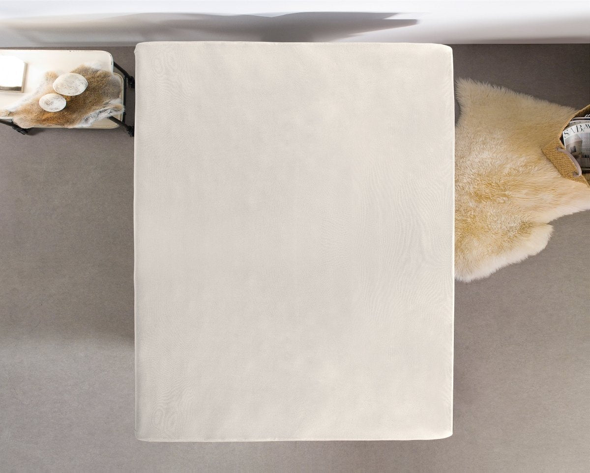 Single Jersey 135 GSM Soft Cotton Fitted Sheet | Cream | Single 80/100 x 200cm (L) x 30cm (D) - The Bedding & Blankets Store