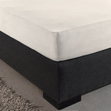 Single Jersey 135 GSM Soft Cotton Fitted Sheet | Cream | Single 80/100 x 200cm (L) x 30cm (D) - The Bedding & Blankets Store