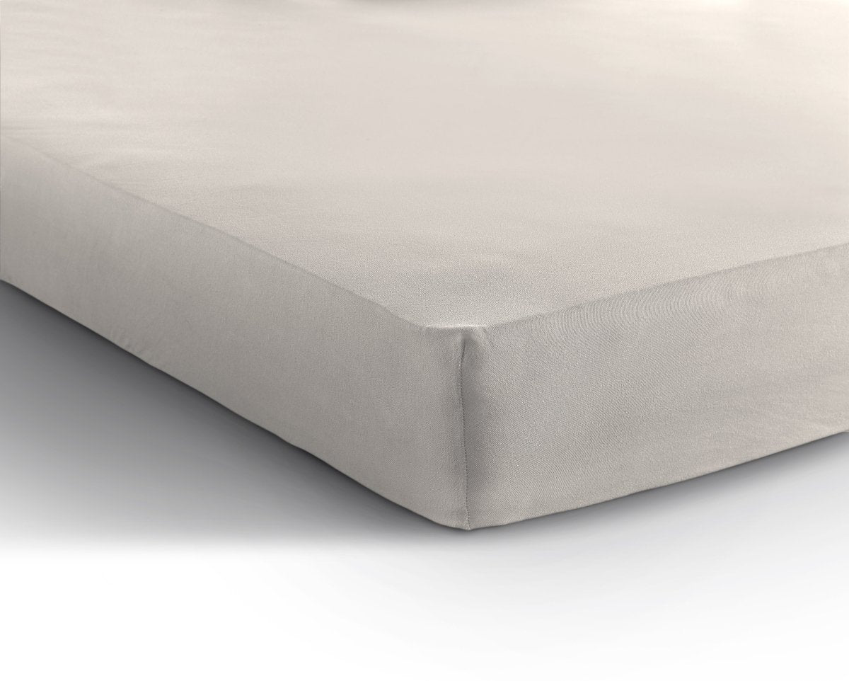Single Jersey 135 GSM Soft Cotton Fitted Sheet | Cream | Single 80/100 x 200cm (L) x 30cm (D) - The Bedding & Blankets Store