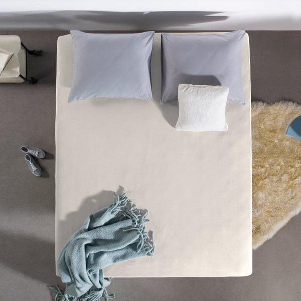 Single Jersey 135 GSM Soft Cotton Fitted Sheet | Cream | Single 80/100 x 200cm (L) x 30cm (D) - The Bedding & Blankets Store