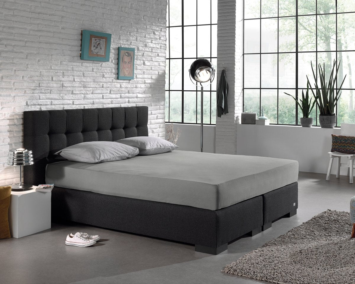 Single Jersey 135 GSM Soft Cotton Fitted Sheet | Grey | Single 80/100 x 200cm (L) x 30cm (D) - The Bedding & Blankets Store