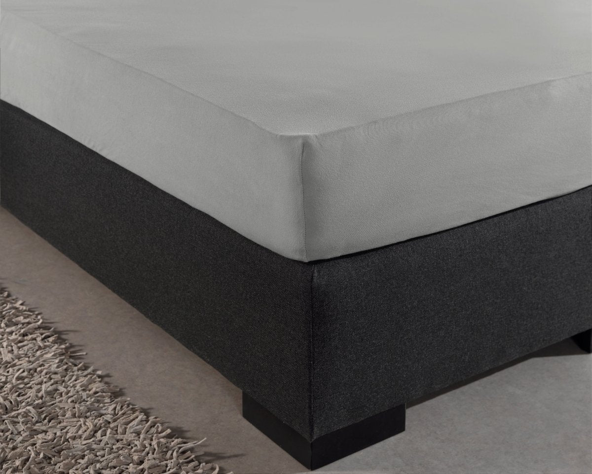 Single Jersey 135 GSM Soft Cotton Fitted Sheet | Grey | Single 80/100 x 200cm (L) x 30cm (D) - The Bedding & Blankets Store