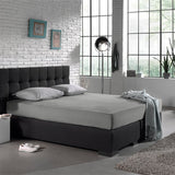 Single Jersey 135 GSM Soft Cotton Fitted Sheet | Grey | Single 80/100 x 200cm (L) x 30cm (D) - The Bedding & Blankets Store