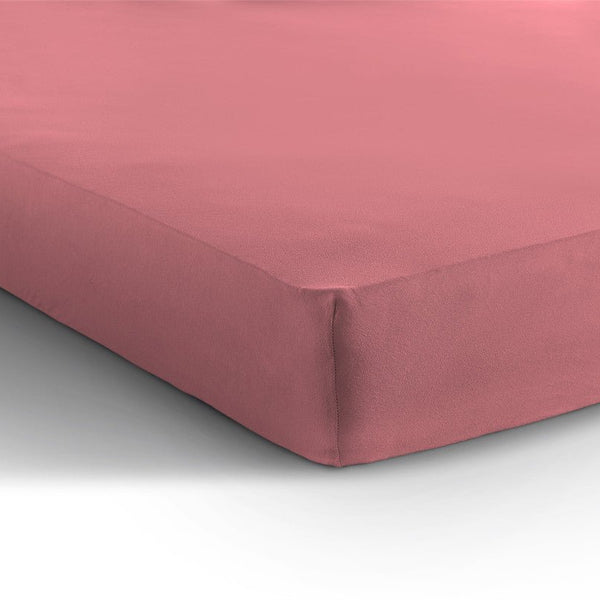 Single Jersey 135 GSM Soft Cotton Fitted Sheet | Pink | Single 80/100 x 200cm (L) x 30cm (D) - The Bedding & Blankets Store