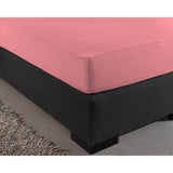 Single Jersey 135 GSM Soft Cotton Fitted Sheet | Pink | Single 80/100 x 200cm (L) x 30cm (D) - The Bedding & Blankets Store