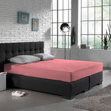 Single Jersey 135 GSM Soft Cotton Fitted Sheet | Pink | Single 80/100 x 200cm (L) x 30cm (D) - The Bedding & Blankets Store