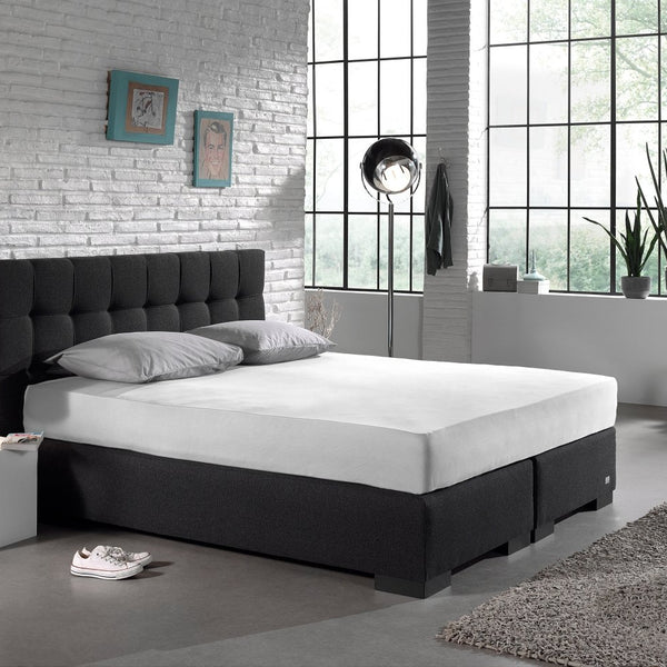 Single Jersey 135 GSM Soft Cotton Fitted Sheet | White | Single 80/100 x 200cm (L) x 30cm (D) - The Bedding & Blankets Store