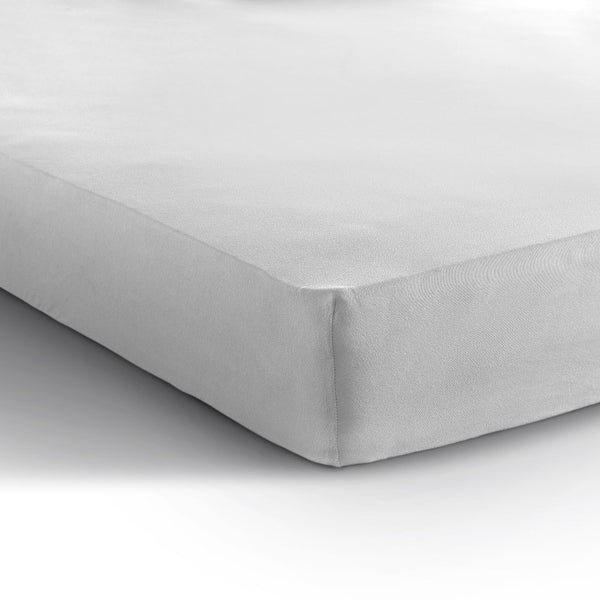 Single Jersey 135 GSM Soft Cotton Fitted Sheet | White | Single 80/100 x 200cm (L) x 30cm (D) - The Bedding & Blankets Store