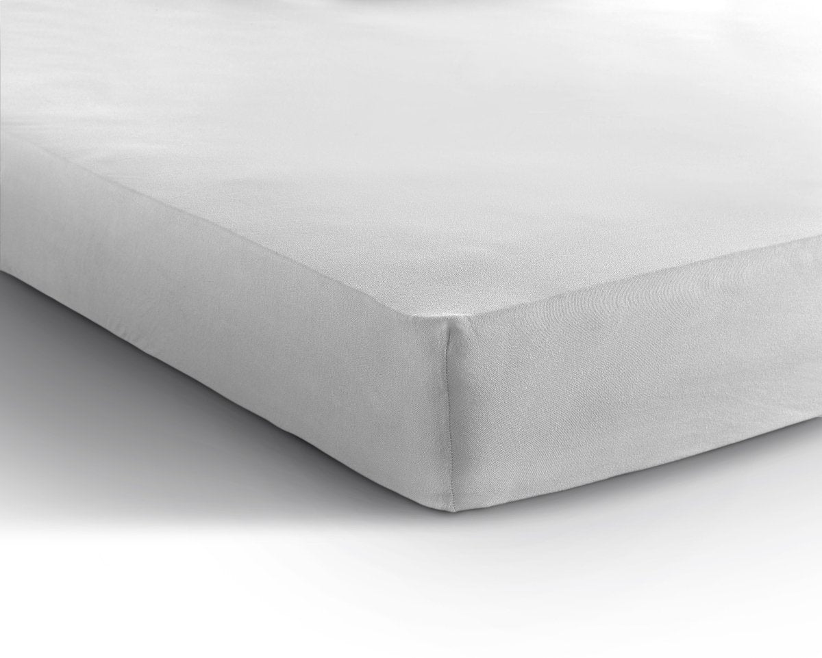 Single Jersey 135 GSM Soft Cotton Fitted Sheet | White | Single 80/100 x 200cm (L) x 30cm (D) - The Bedding & Blankets Store