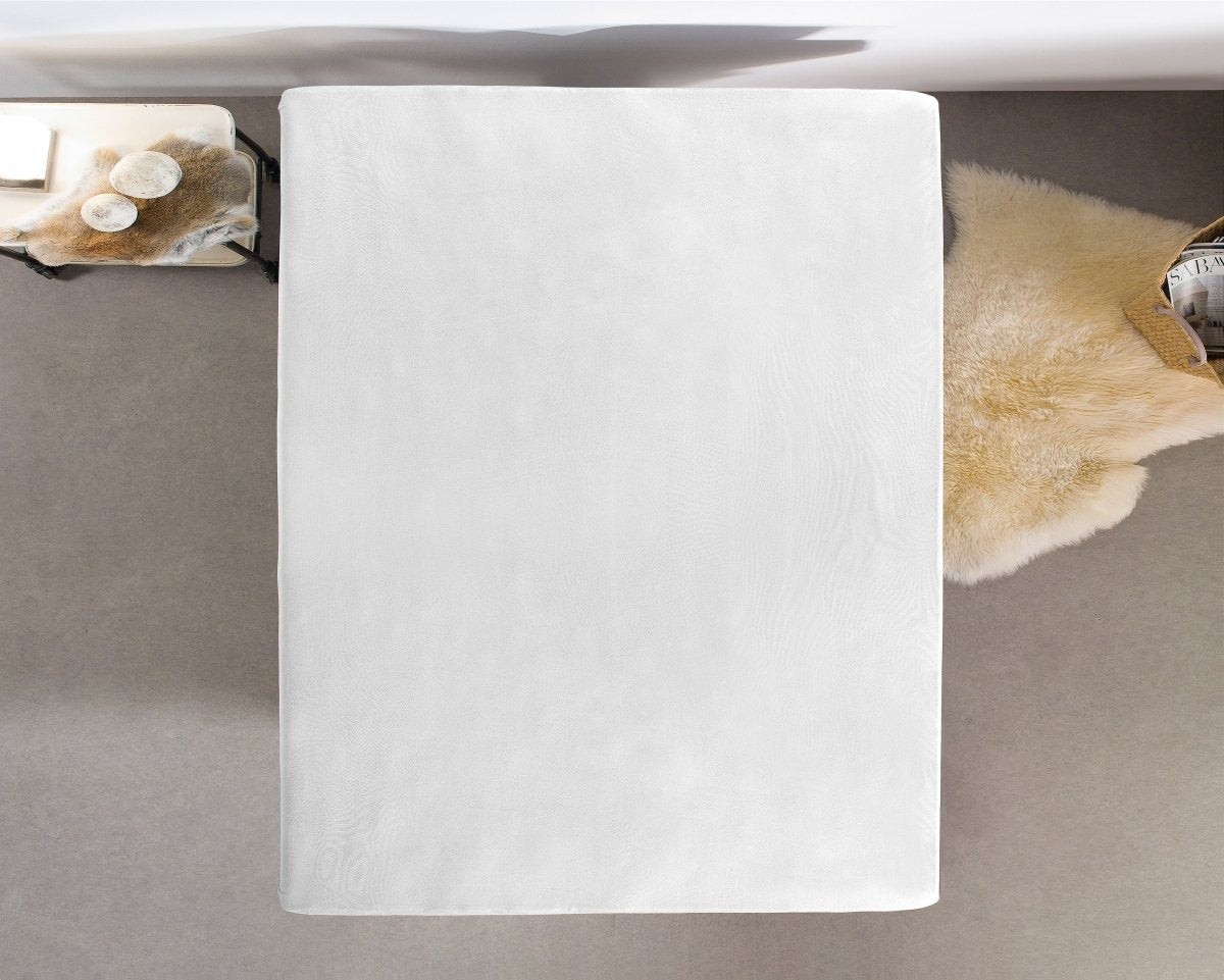 Single Jersey 135 GSM Soft Cotton Fitted Sheet | White | Single 80/100 x 200cm (L) x 30cm (D) - The Bedding & Blankets Store