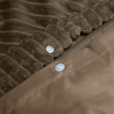 Ribbed Teddy Fleece Duvet Cover Set EMSA Rib | Taupe | King - 240cm (W) x 220cm (L) - The Bedding & Blankets Store