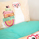 100% Cotton Duvet Cover Set Alpaca Adventure | Sand | Single - 135cm (W) x 200cm (L) - The Bedding & Blankets Store