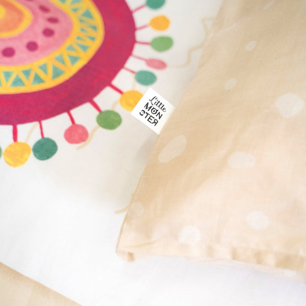 100% Cotton Duvet Cover Set Alpaca Adventure | Sand | Single - 135cm (W) x 200cm (L) - The Bedding & Blankets Store