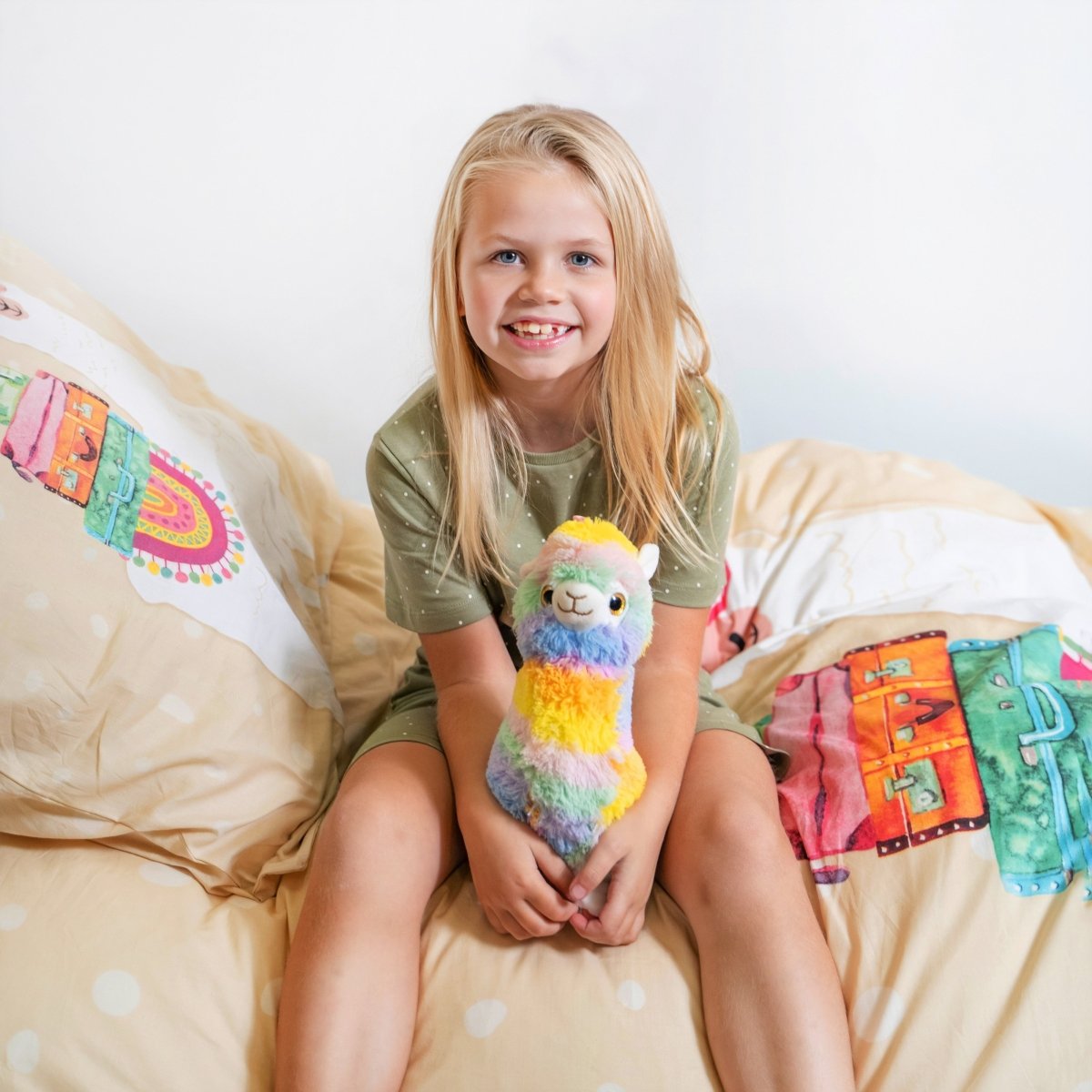 100% Cotton Duvet Cover Set Alpaca Adventure | Sand | Single - 135cm (W) x 200cm (L) - The Bedding & Blankets Store