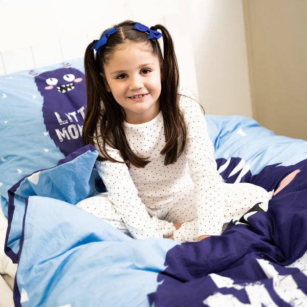 100% Cotton Duvet Cover Set | Blue | Single - 135cm (W) x 200cm (L) - The Bedding & Blankets Store
