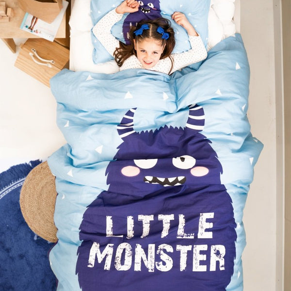 100% Cotton Duvet Cover Set | Blue | Single - 135cm (W) x 200cm (L) - The Bedding & Blankets Store