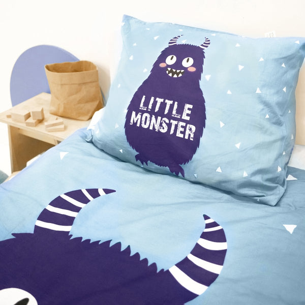 100% Cotton Duvet Cover Set | Blue | Single - 135cm (W) x 200cm (L) - The Bedding & Blankets Store