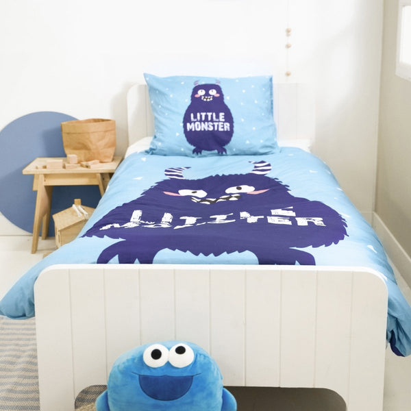 100% Cotton Duvet Cover Set | Blue | Single - 135cm (W) x 200cm (L) - The Bedding & Blankets Store