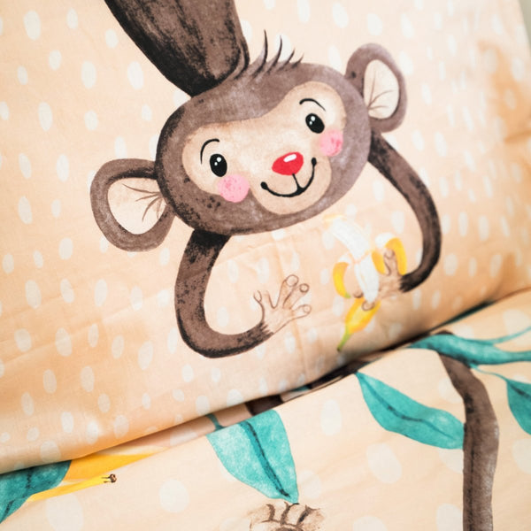 100% Cotton Duvet Cover Set Go Banana's | Multicolour | Single - 135cm (W) x 200cm (L) - The Bedding & Blankets Store