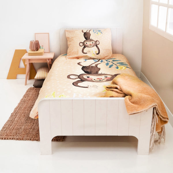 100% Cotton Duvet Cover Set Go Banana's | Multicolour | Single - 135cm (W) x 200cm (L) - The Bedding & Blankets Store