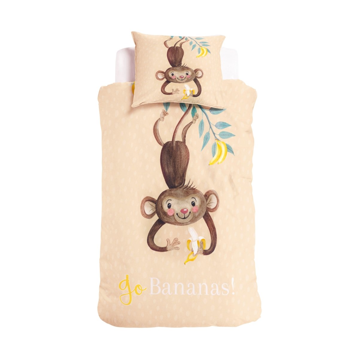 100% Cotton Duvet Cover Set Go Banana's | Multicolour | Single - 135cm (W) x 200cm (L) - The Bedding & Blankets Store