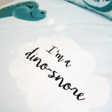 100% Cotton Duvet Cover Set I'm a Dino - Sore | Blue | Single Long - 140cm (W) x 220cm (L) - The Bedding & Blankets Store