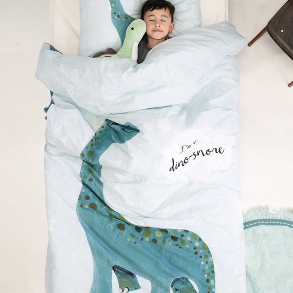 100% Cotton Duvet Cover Set I'm a Dino - Sore | Blue | Single Long - 140cm (W) x 220cm (L) - The Bedding & Blankets Store
