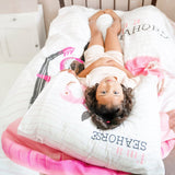 100% Cotton Duvet Cover Set I'm a Seahorse | White | Single - 135cm (W) x 200cm (L) - The Bedding & Blankets Store