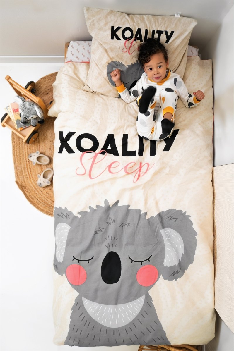 100% Cotton Duvet Cover Set Koality Sleep | Sand | Single - 135cm (W) x 200cm (L) - The Bedding & Blankets Store