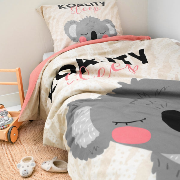 100% Cotton Duvet Cover Set Koality Sleep | Sand | Single - 135cm (W) x 200cm (L) - The Bedding & Blankets Store